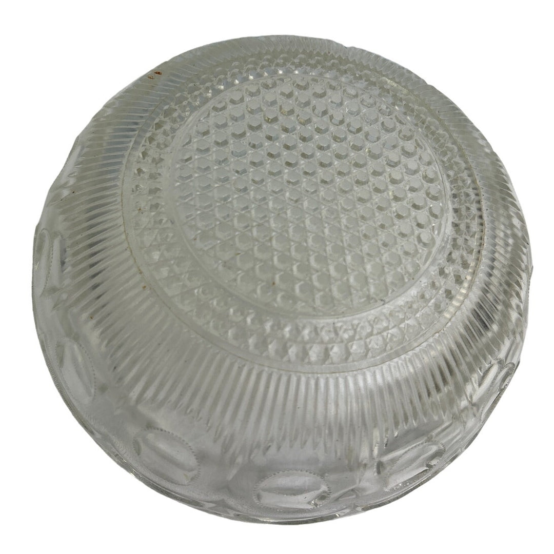 Vintage Large Bubble Dot 8.5" Clear Round Glass Polka Dot Serving Bowl