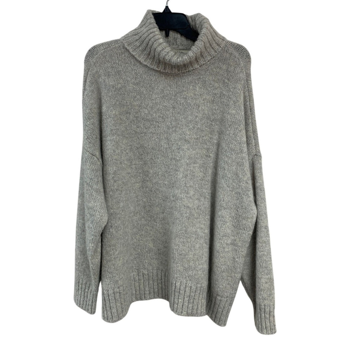 New American Eagle Womens Medium Gray Long Sleeve Cowl Neck Knit Sweater