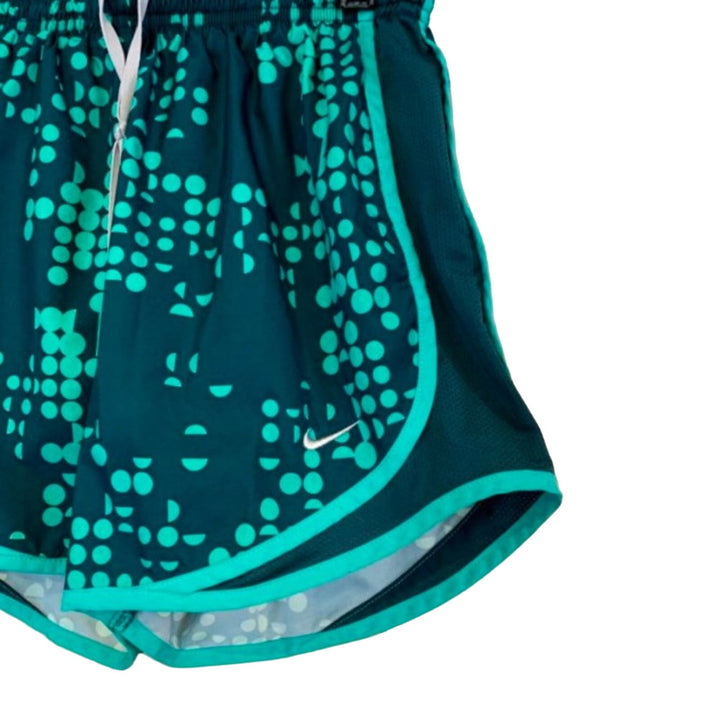 Nike Dri-Fit Womens XS Green Geometric Lined Athletic Jogging Running Shorts