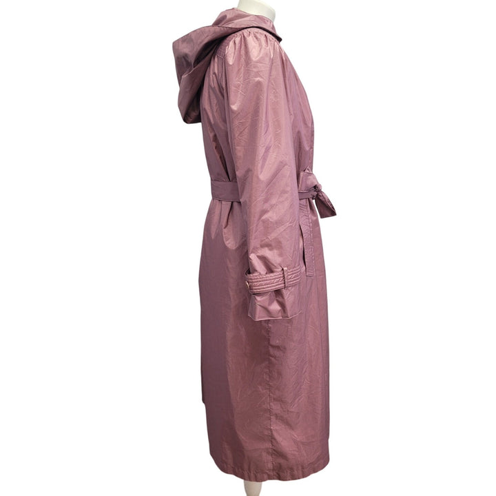 Vintage Chiango Womens Size 6 Long Sleeve Button Removeable Hood Trench Coat