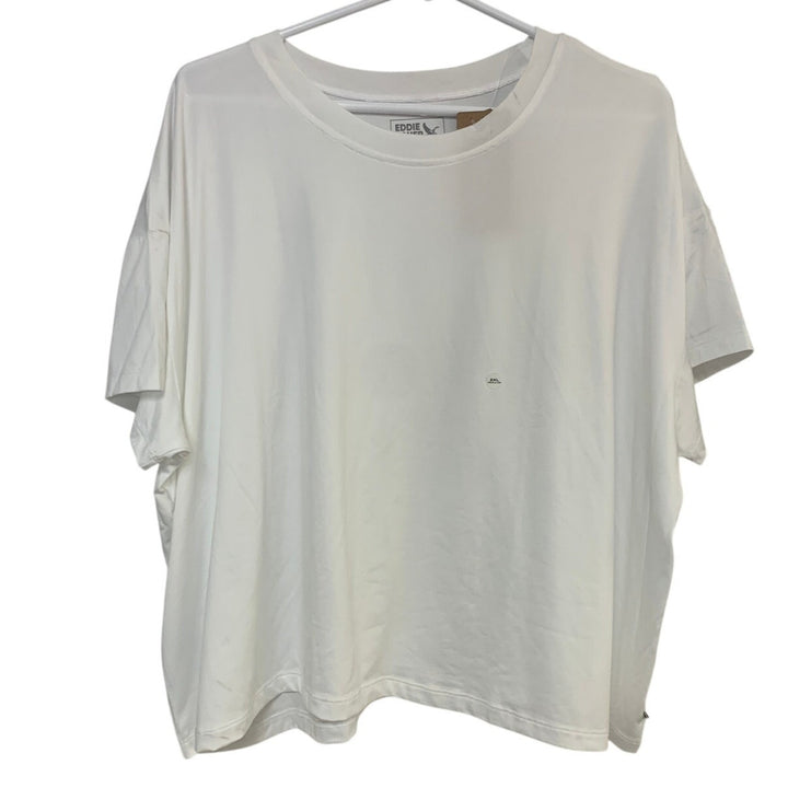 2 New Eddie Bauer Womens 2XL Gray White Surreal Travel Tank Top Crew Tee Shirts