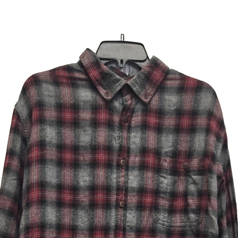 NorthWest Territory Mens XL Long Sleeve Plaid Button Down Shirt w Front Pockets