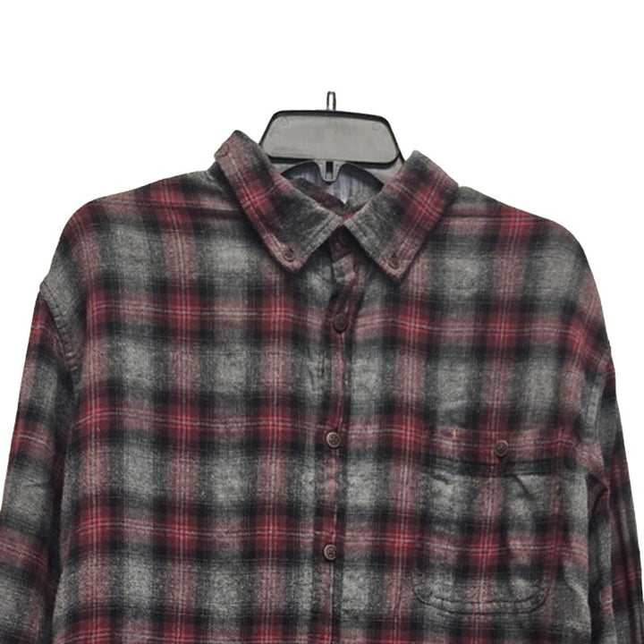 NorthWest Territory Mens XL Long Sleeve Plaid Button Down Shirt w Front Pockets