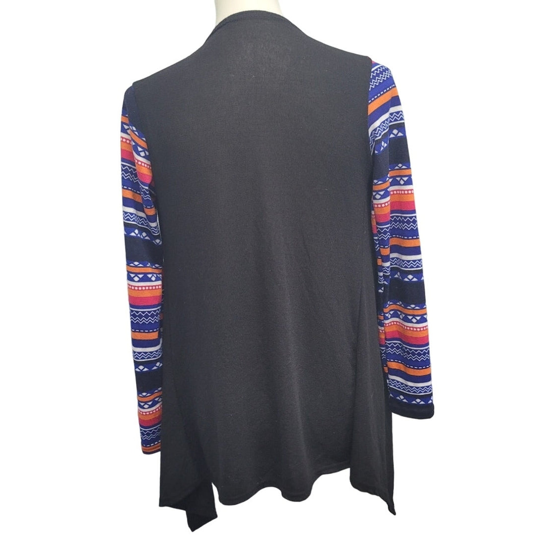 Gee Gee Womens Small Patterned Long Sleeve Open Cardigan Lightweight Sweater