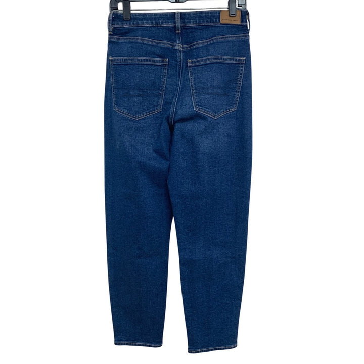 New American Eagle Size 4 Cotton Blend Stretch Mom Jeans Denim Blue Jeans