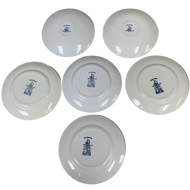 Vintage Countryside Wedgwood Ltd Set of 6 Small Water Wheel Mill Plates