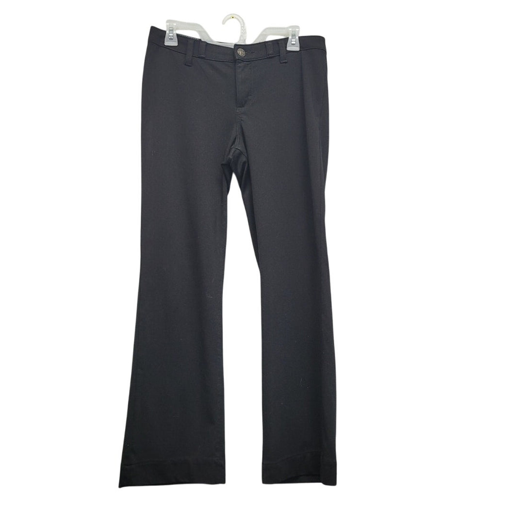 Rock 47 Womens 28X34 Black PolyRayon Spandex Wide Leg Flat Front Hemmed Pants