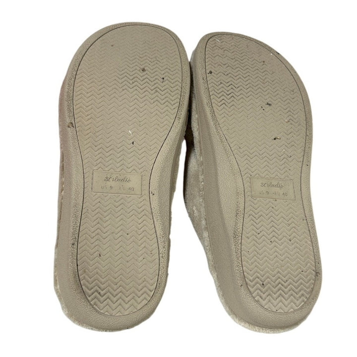 BCSTUDIO Womens Size 9 Tan Hook Loop Slide On Arch Support Slippers