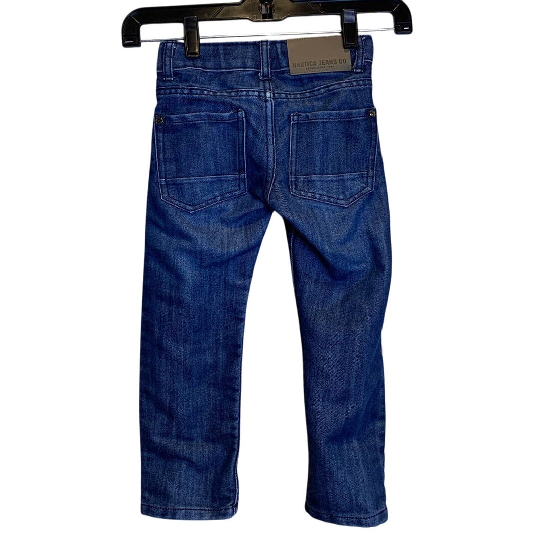 Nautica Jeans Co Child Size 4 Adjustable Waist Skinny Stretch Cotton Denim Jeans