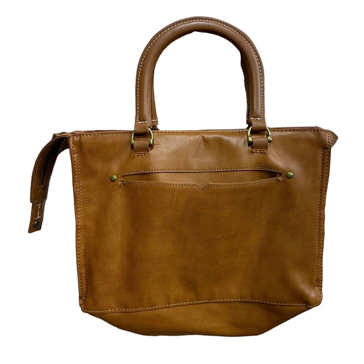 Universal Thread Cognac Brown Faux Leather Small Handbag w Lots of Pockets
