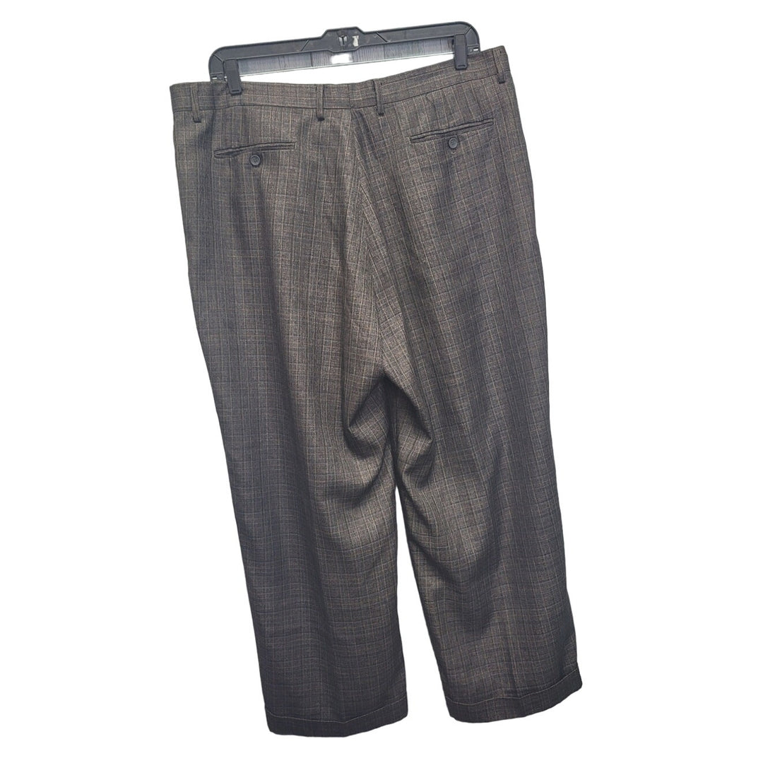 Inserch Mens 42X28 100% Polyester Plaid Flat Front Lined Hemmed Dress Pants