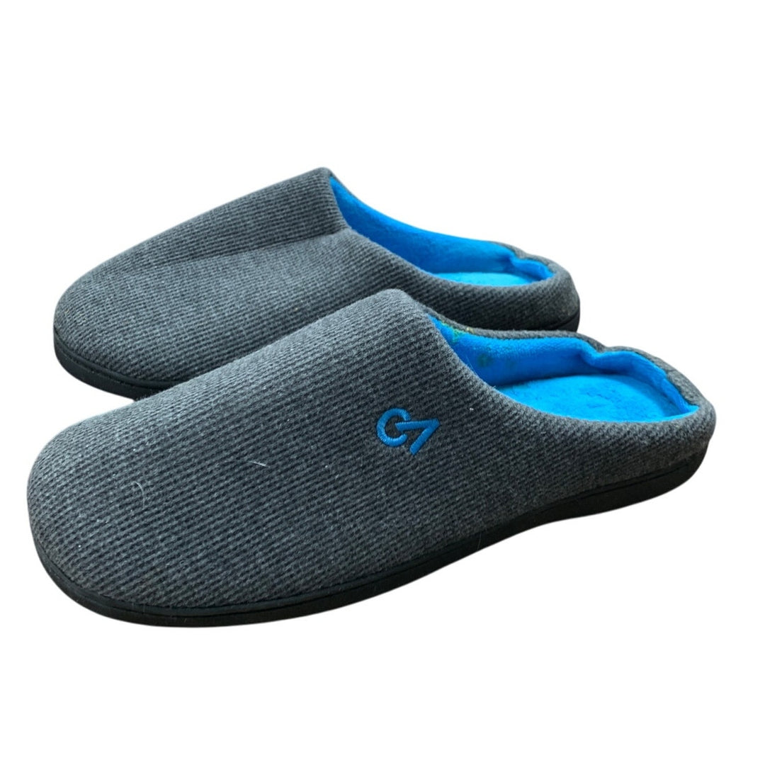 VeraCosy Men Size 11/12 Blue Gray Memory Foam House Slipper Indoor Outdoor Shoes