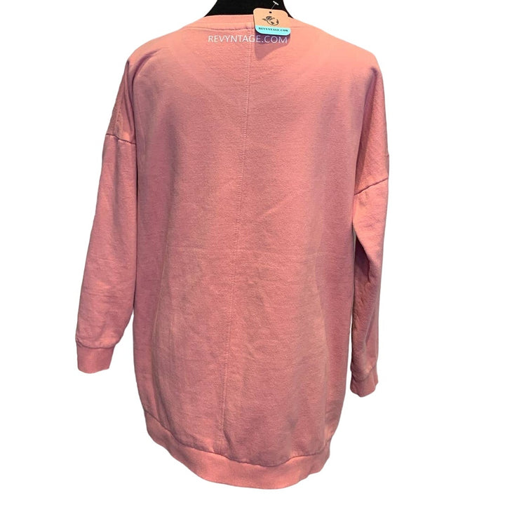 Upcycled Hand Printed M/L Saving the Planet is My Superpower Sweatshirt Pockets