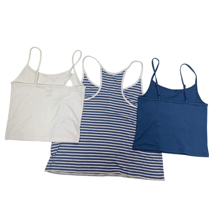 3 New American Eagle Womens Small Ribbed Striped Spaghetti Strap Tank Tops