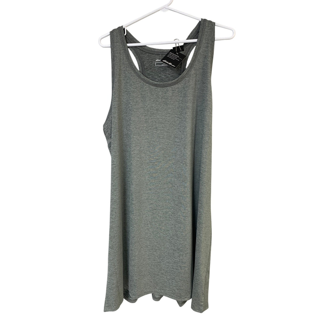 New Eddie Bauer Womens Resolution Gray Recycled Polyester Athletic Tank Dress