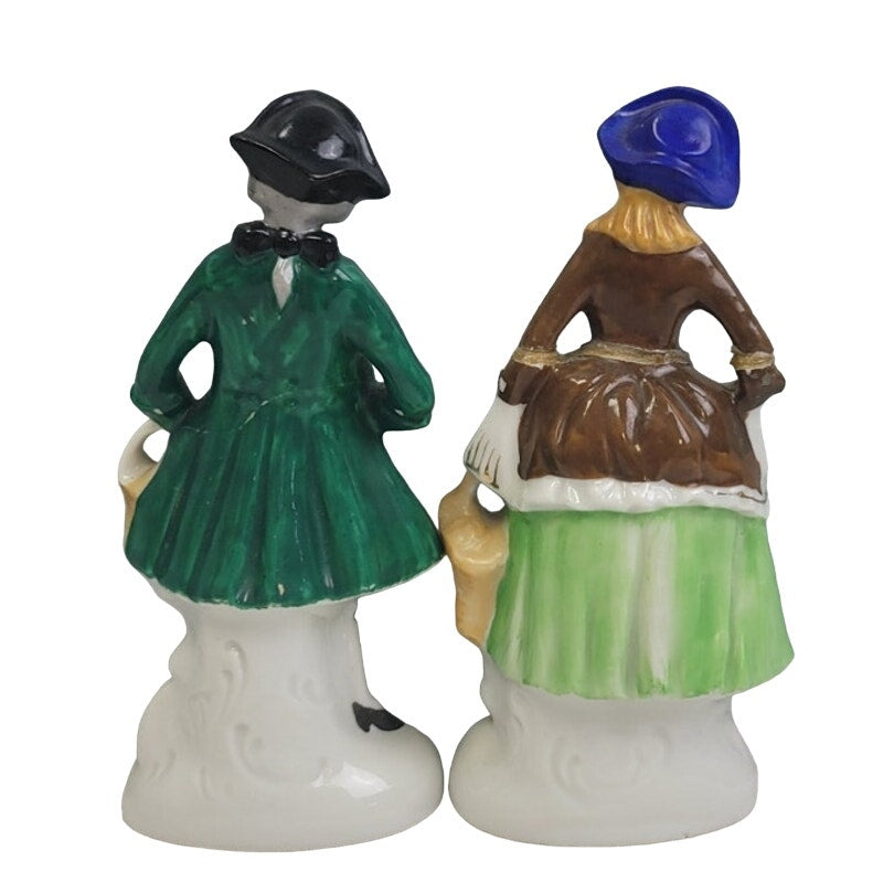 2 Collectible Vintage Occupied Japan Porcelain Colonial Man Woman Figurines