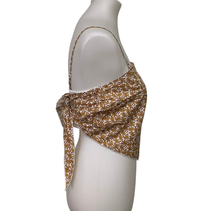 New American Eagle Womens Medium Paisley Thin Strap Back Tie Faux Bandana Top