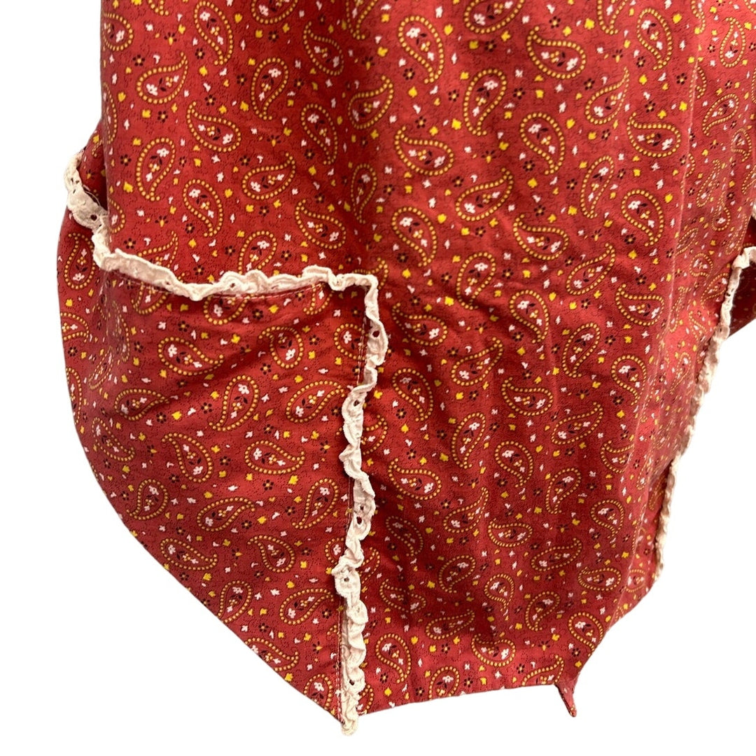 Vintage Handmade Cottagecore Calico Paisley Shawl Wrap with Pockets