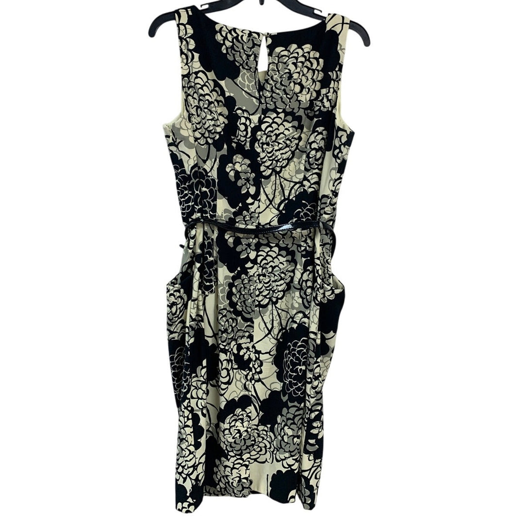 Jones Studio Womens Size 14 Sleeveless Floral Size Zip Sheath Dress w Belt