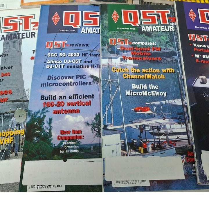 Vintage 1998 QST National Assn Amateur Radio Magazine FULL Year 12 Issues