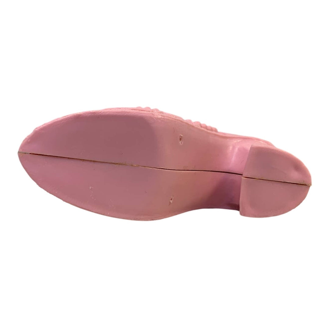 Vintage Collectible Pink Plastic Victorian High Heel Boot Closet Sachet w Tassel