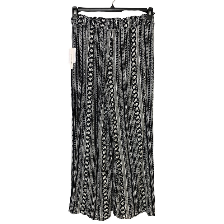 NWT New Joey B Womens XL Black White 100% Rayon Boho Elephant Fabric Belt Pants
