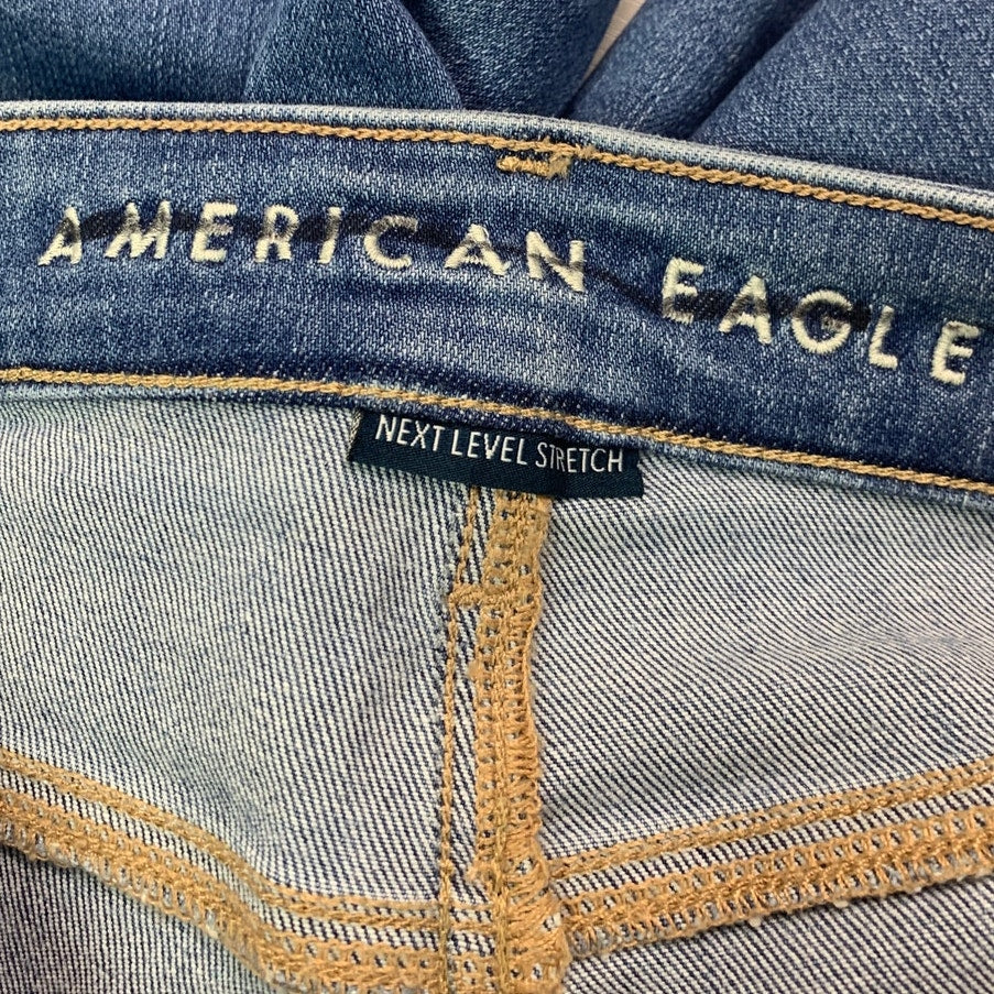 New American Eagle Womens Size 2 Next Level Stretch Capri Denim Blue Jeans