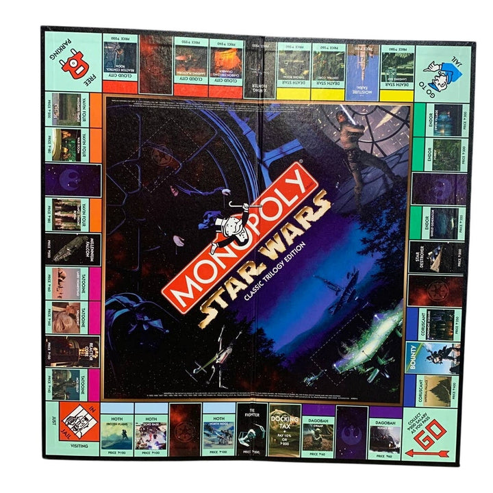 Vintage 1997 Parker Bros Star Wars Classic Trilogy Edition Monopoly Game Board