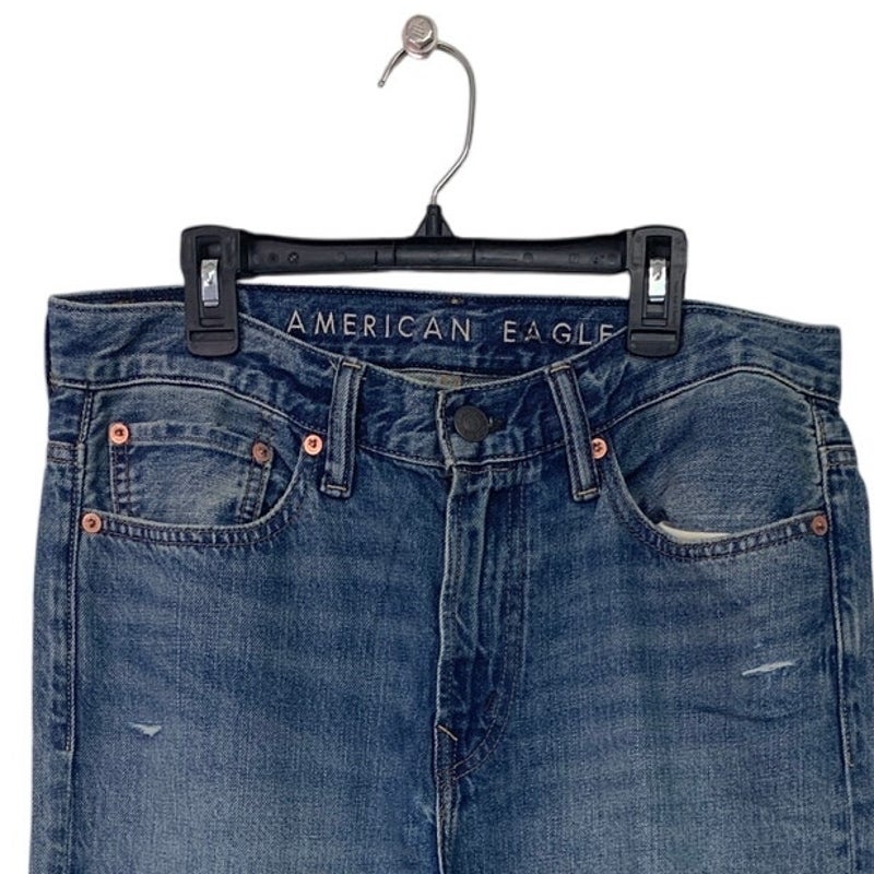 New American Eagle Mens 29X30 Cotton Blend Athletic Loose Denim Blue Jeans