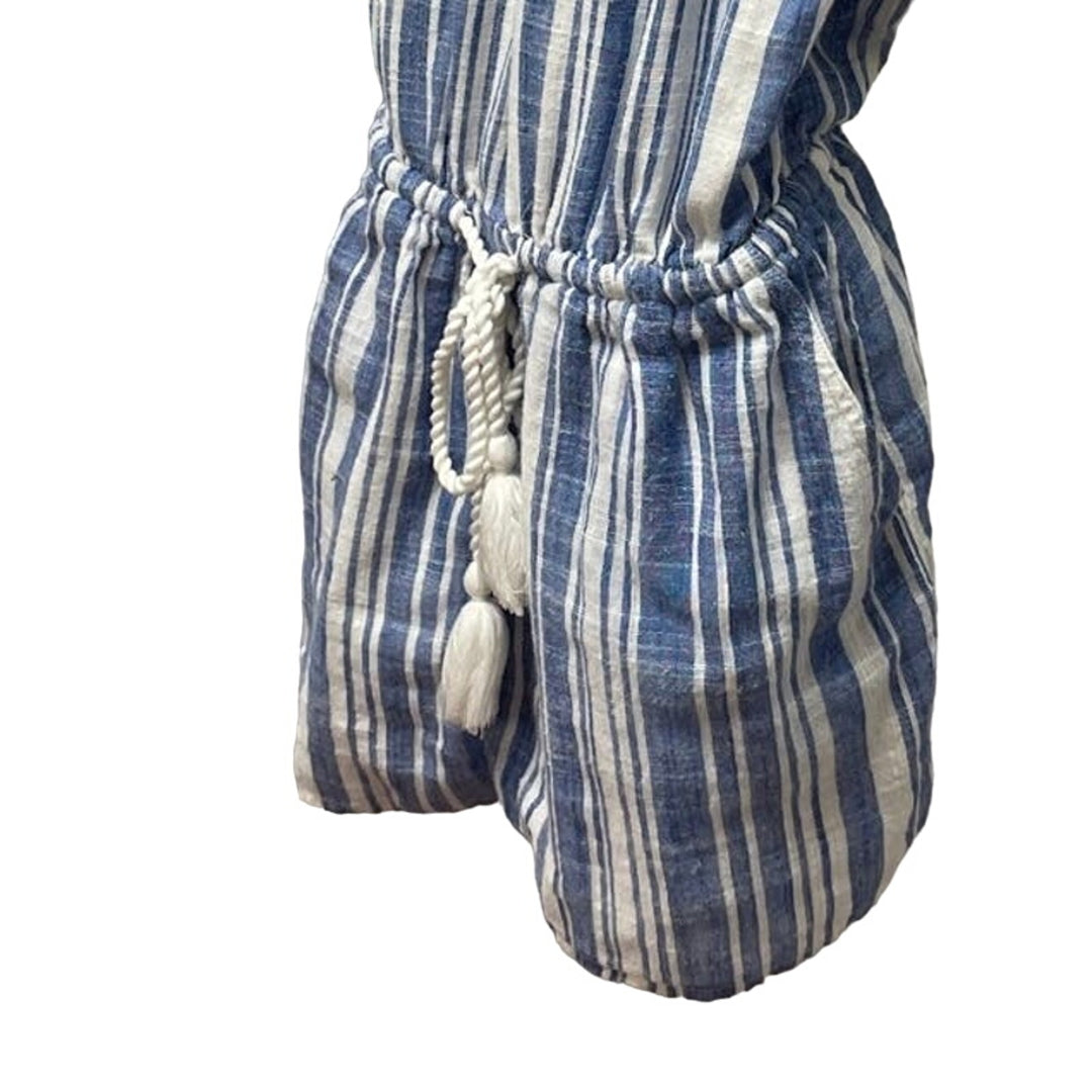 Vineyard Vines Womens Size 2 Rope Neck Cotton Linen Blend Sleeveless Romper