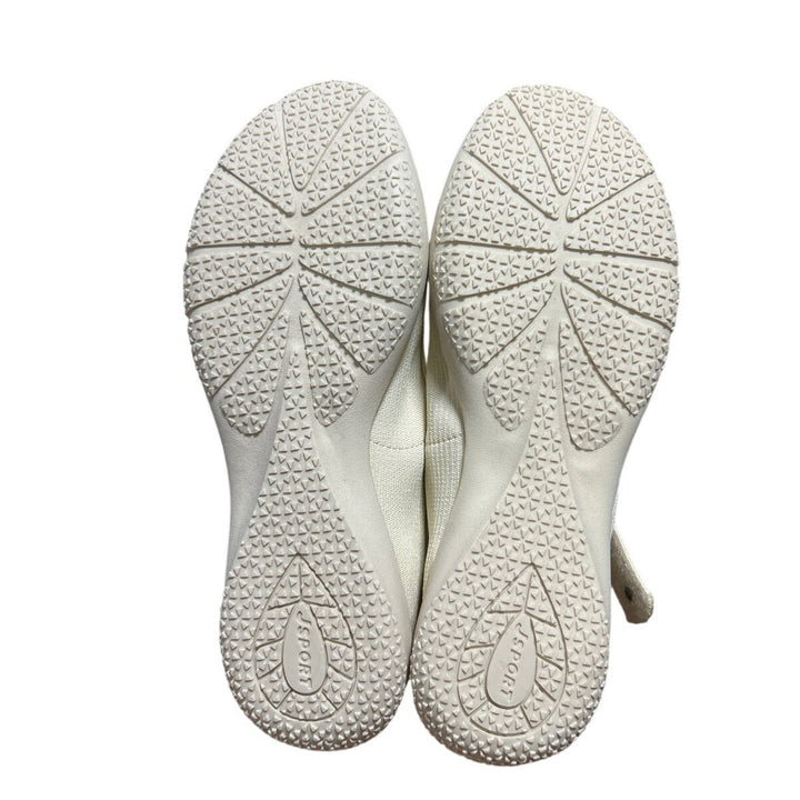 New JSport Womens Size 7.5 Beige Tan Hook Loop Closure Mary Jane Comfort Shoes