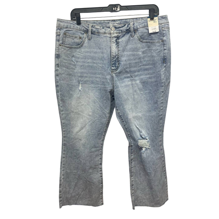 New Terra &amp; Sky Plus Size 20W Stone Washed High Rise Stretch Denim Blue Jeans