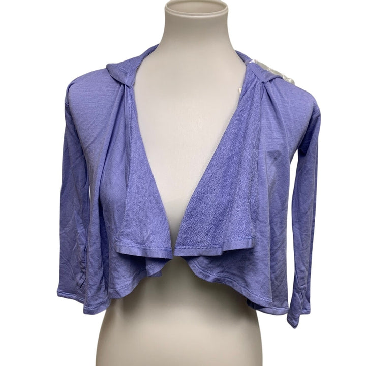 New All In Motion Girls XS Open Front Hoodie Jacket Coverup w Thumbholes