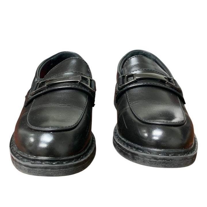 Bruno Marc Toddler Boys Size 9 Black Faux Leather Slip On Loafer Formal Shoes