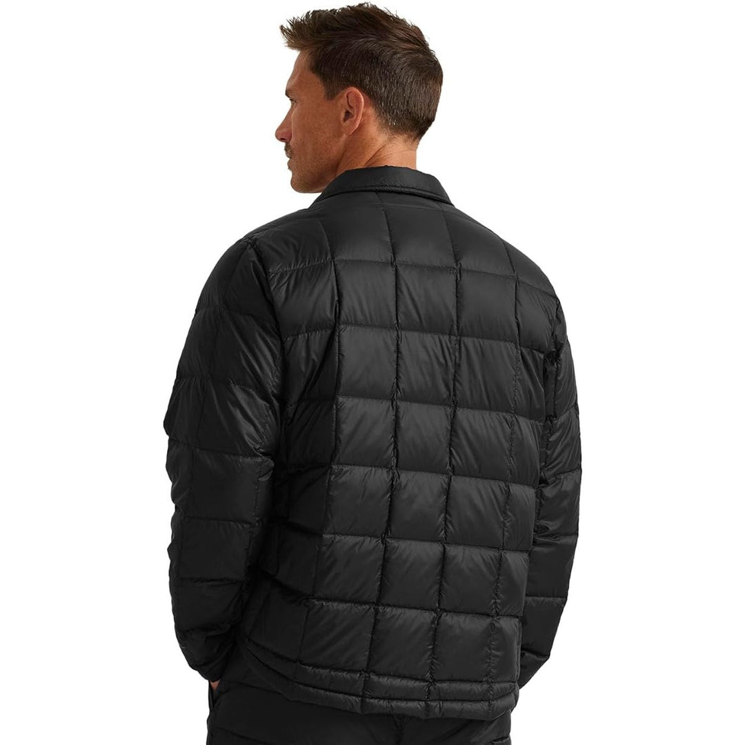 New Eddie Bauer Mens XL Black Cirruslite 650 FP Down Snap Up Shirt Jacket Coat