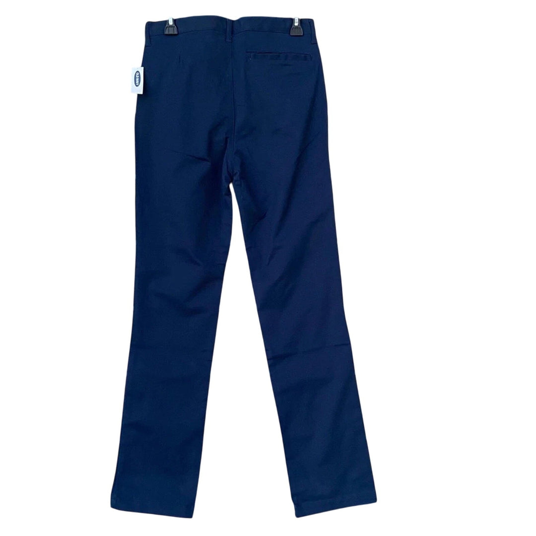 NWT New Old Navy Youth Boys Size 18 Navy Blue Cotton Blend Skinny Fit Trousers