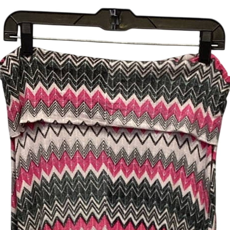 Hourglass Lilly Medium Chevron Stripe PolyBlend Handkerchief Stretchy Skirt