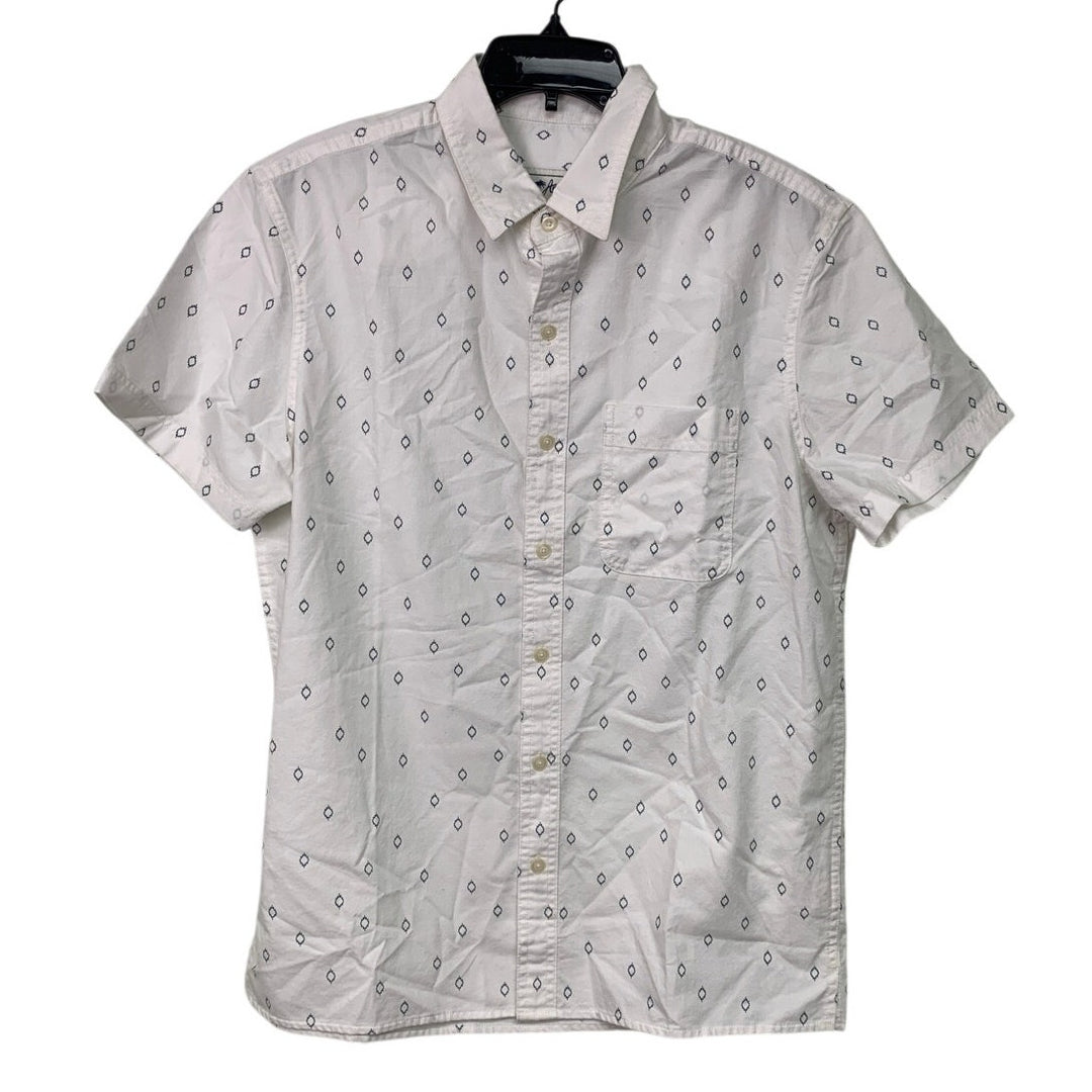 New American Eagle Mens Medium 100% Cotton Short Sleeve Collared Button Up Shirt