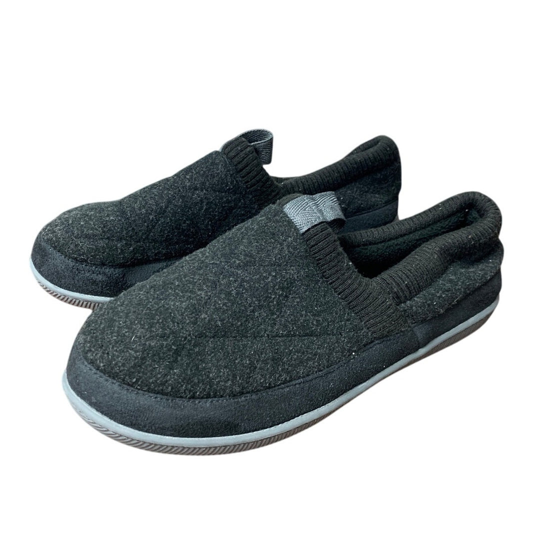 RockDove Womens 9 Gray Slippers Memory Foam Knit Cuff Closed Back House Shoes