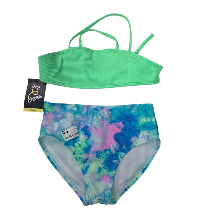 NWT New Art Class Girls Medium 8 Green Blue 2PC Bikini Swim Swimsuit Suit