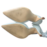 Womens Size 6.5 White Pearl Close Pointy Toe 3.5" Heel Ankle Strap Wedding Shoes