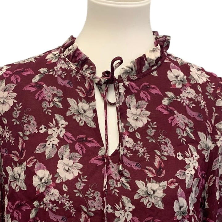 Skies are Blue Womens Medium Bodice Lined Lightweight Floral Blouse Shirt