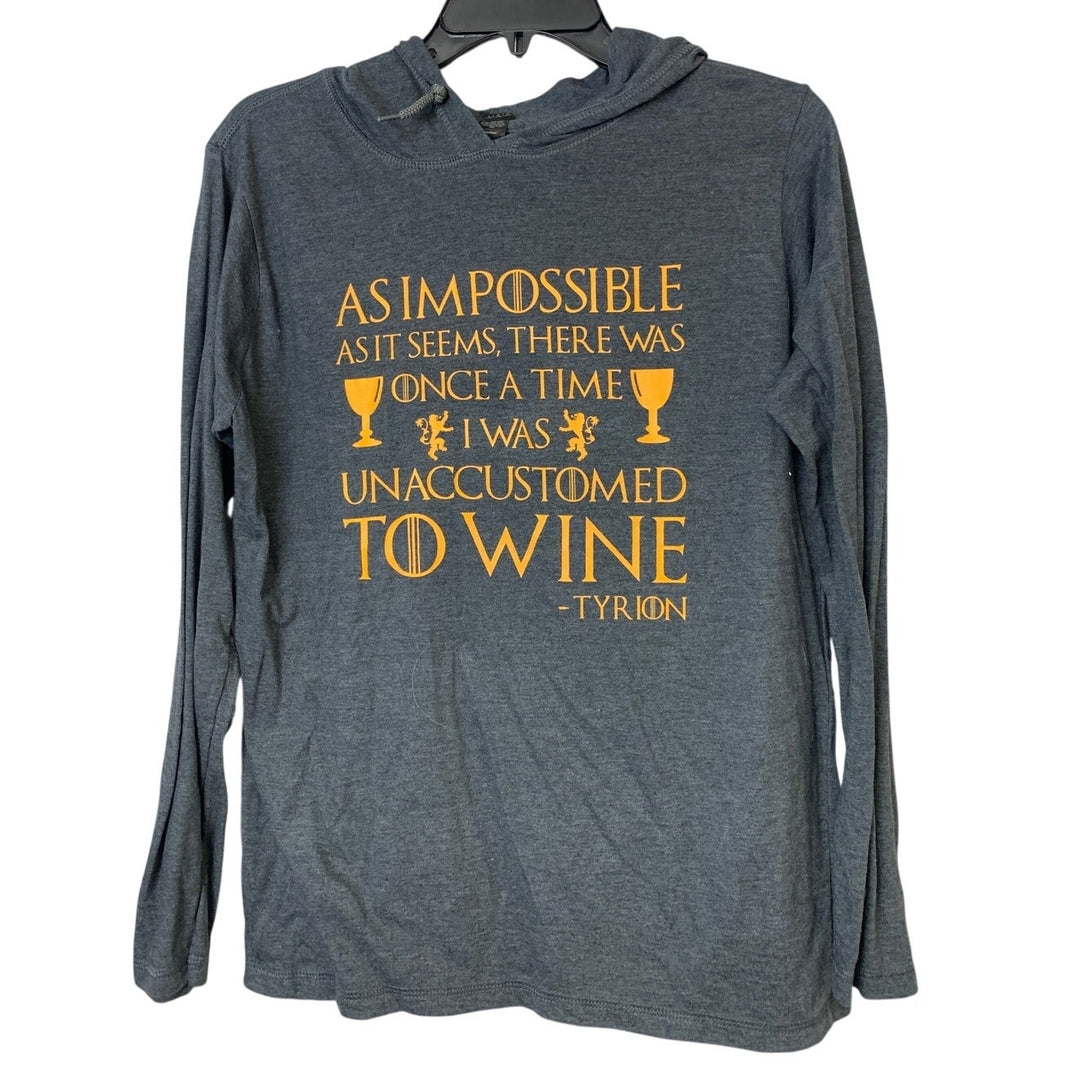 Anvil Womens Large Game Of Thrones Tyrion Quote Long Sleeve Lightweight Hoodie
