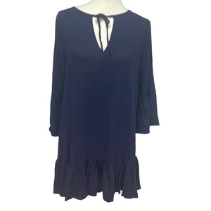New Draper James Womens Long Bell Sleeve Front Tie Swim Coverup Dress