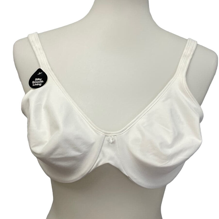 New Bali 38D 2-Hook Style Silky Smooth Lining Underwire Adjustable Bra