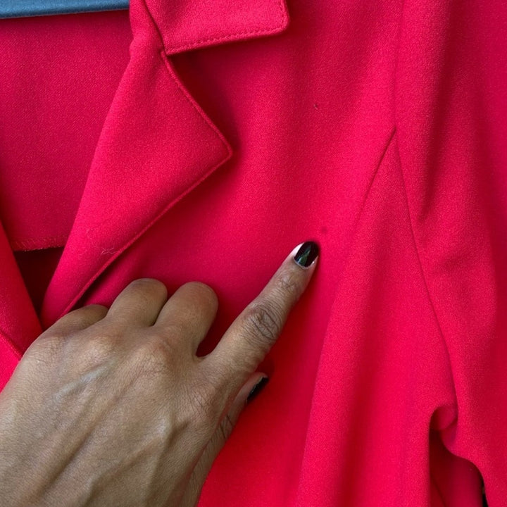Shelby &amp; Palmer Womens Size 12 Red PolySpandex Gold Button Up Waist Tie Dress