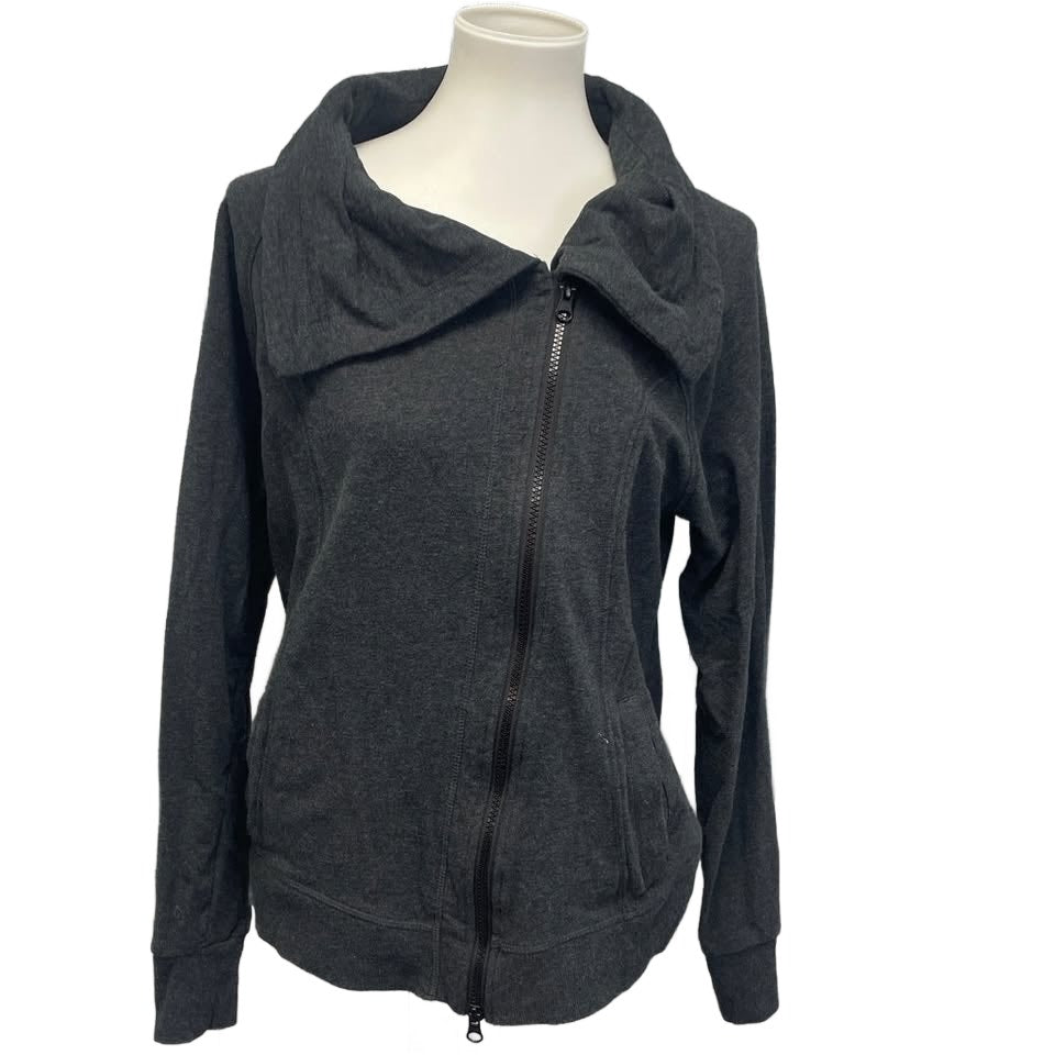 Hand Printed Upcycled Womens XL Raising My Dog Asymmetrical Zp Warm Jacket