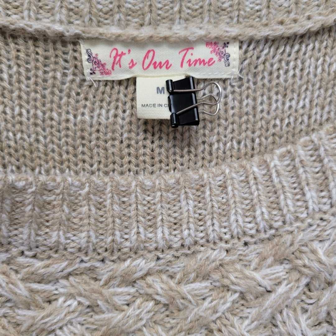 Its Our Time Womens Medium 100% Acrylic Long Sleeve Knit Pullover Sweater