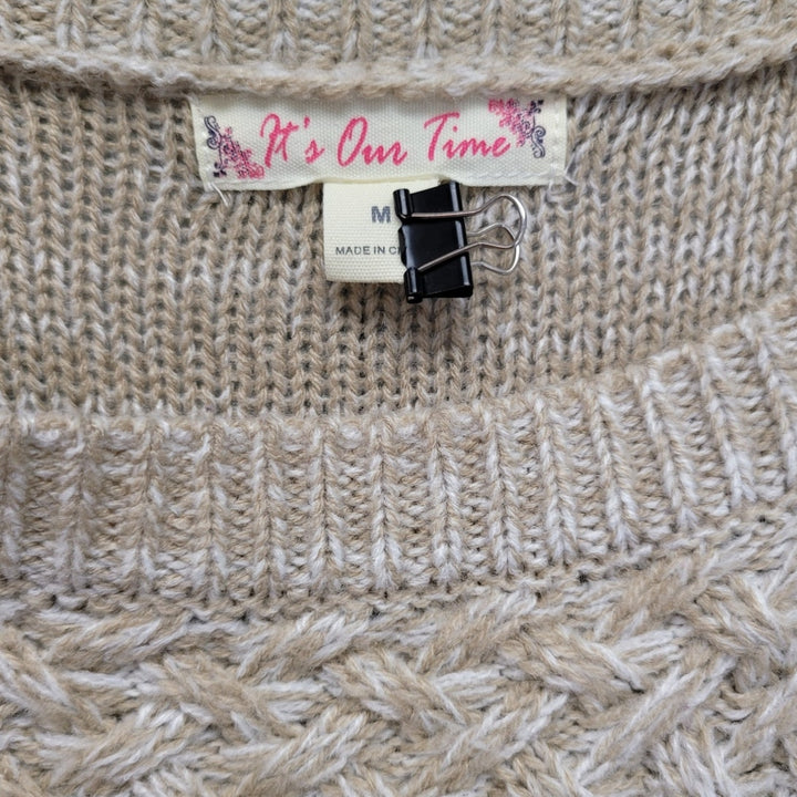Its Our Time Womens Medium 100% Acrylic Long Sleeve Knit Pullover Sweater
