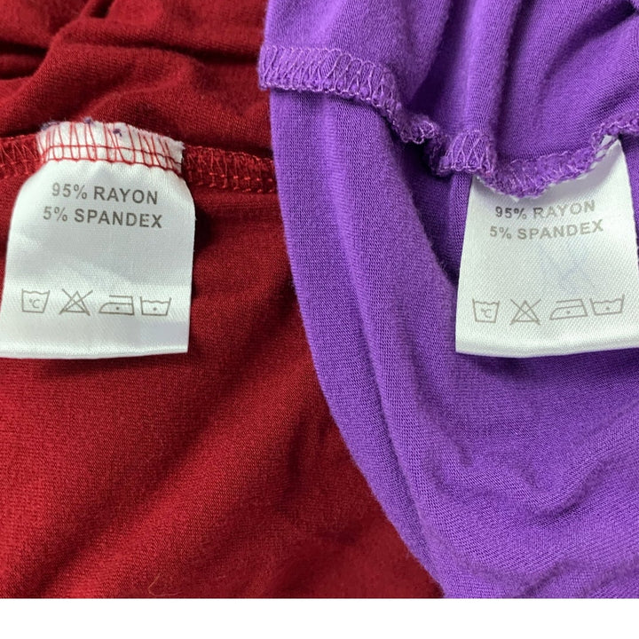 2 Womens 2XL Rayon Blend Long Sleeve Criss Cross V Neck Tee Shirts Tops